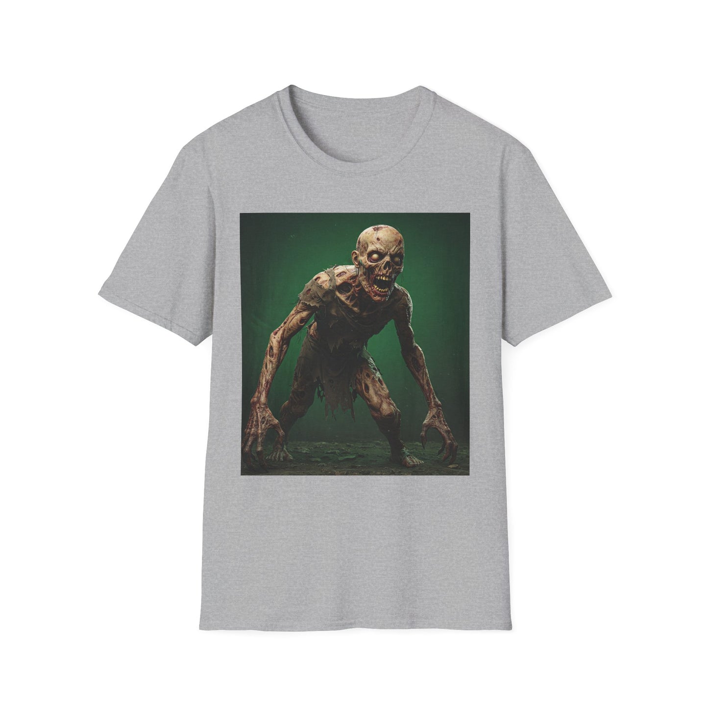 Zombie Graphic Unisex Softstyle T-Shirt - Perfect for Halloween and Horror Fans