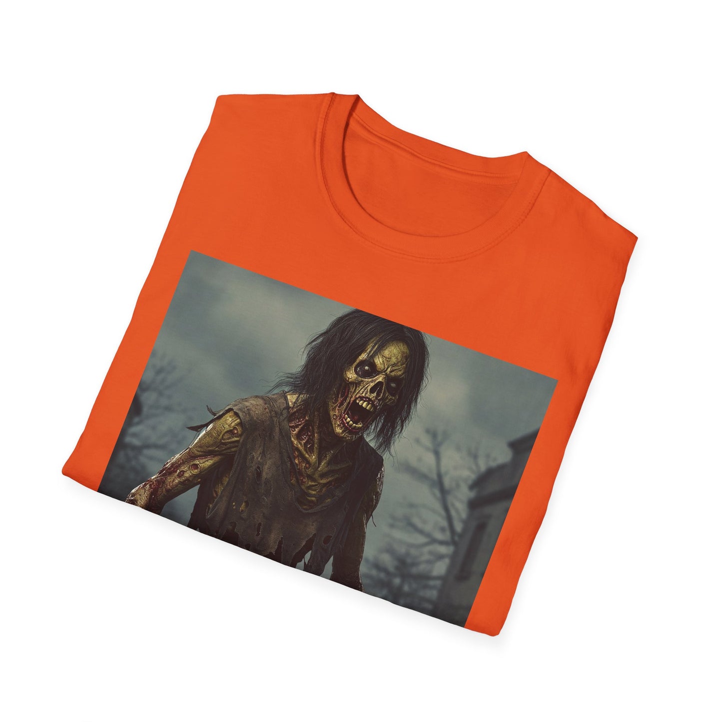 Zombie Apocalyptic Portrait Tee, bold, decaying zombie graphic