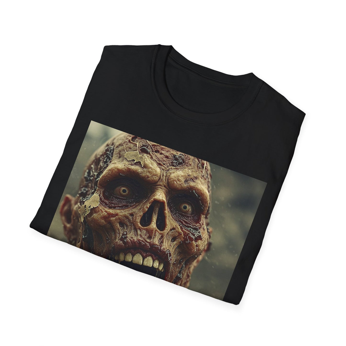 Apocalyptic Portrait Tee, bold, decaying zombie graphic