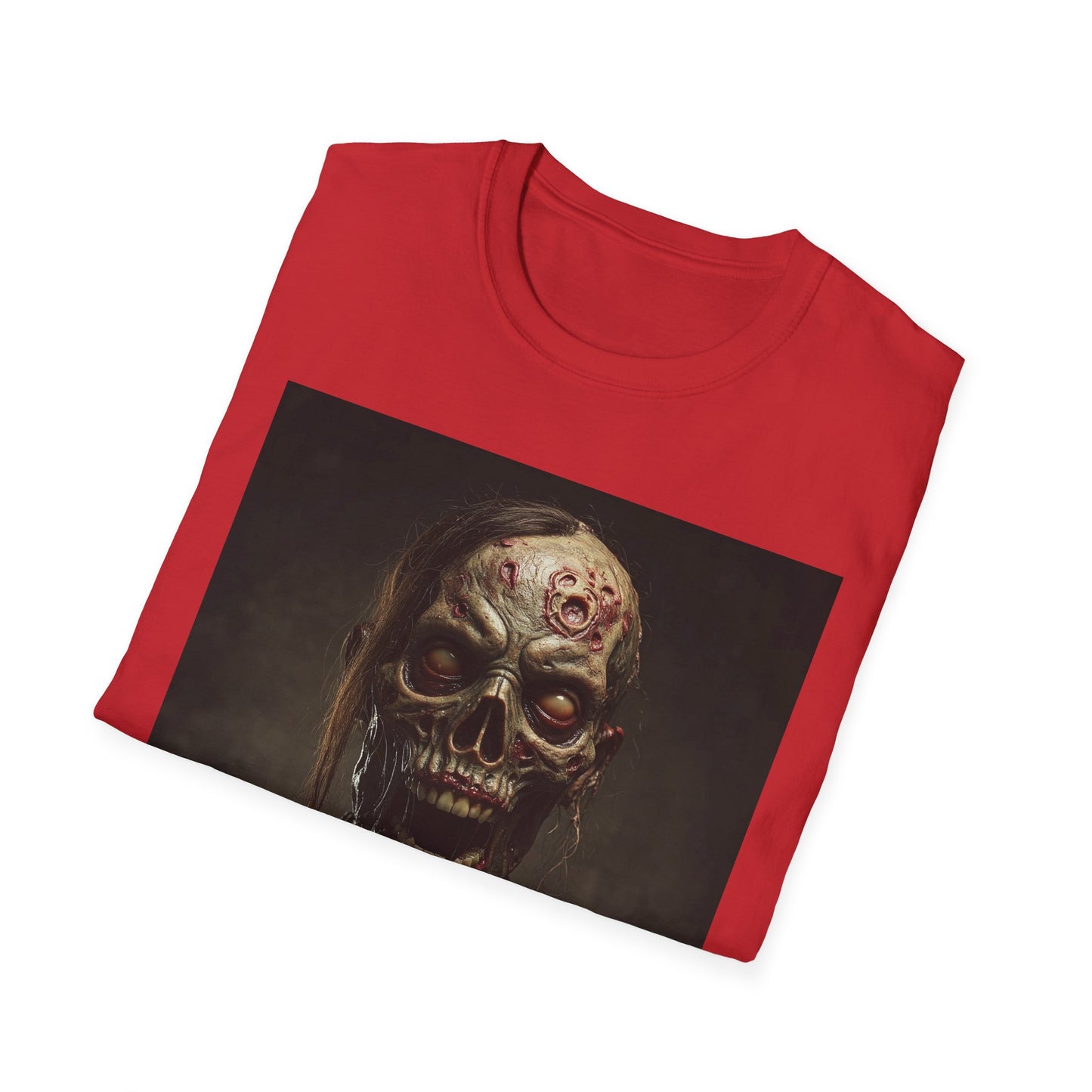 Spooky Zombie Apocalyptic Portrait Tee, bold, decaying zombie graphic