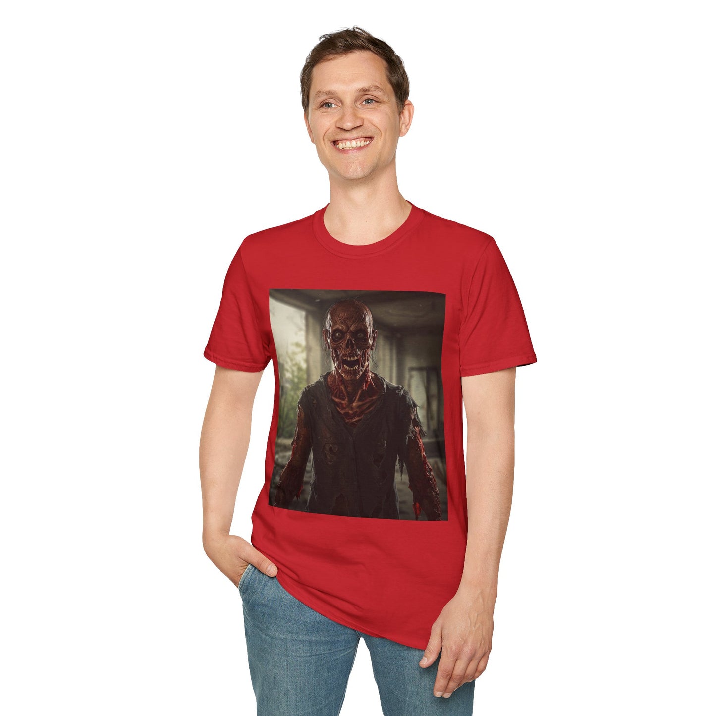 Apocalyptic Portrait Tee, bold, decaying zombie graphic