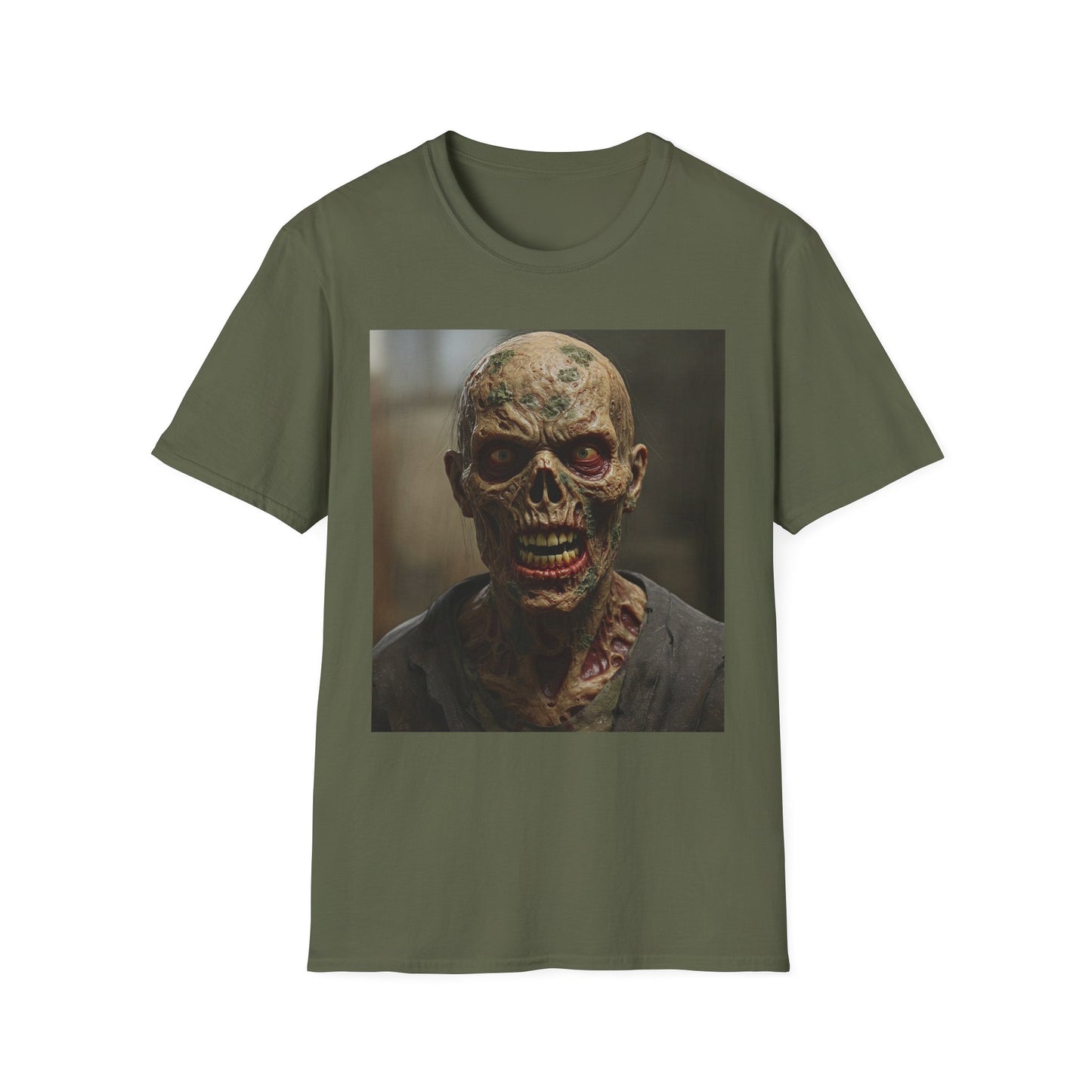 Apocalyptic Portrait Tee, bold, decaying zombie graphic