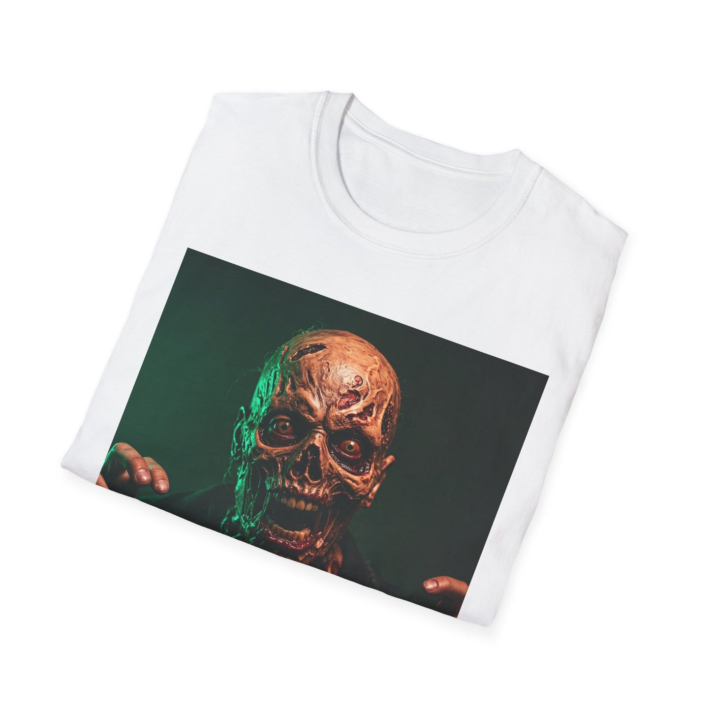 Horror-Themed Apocalyptic Portrait Tee, bold, decaying zombie graphic