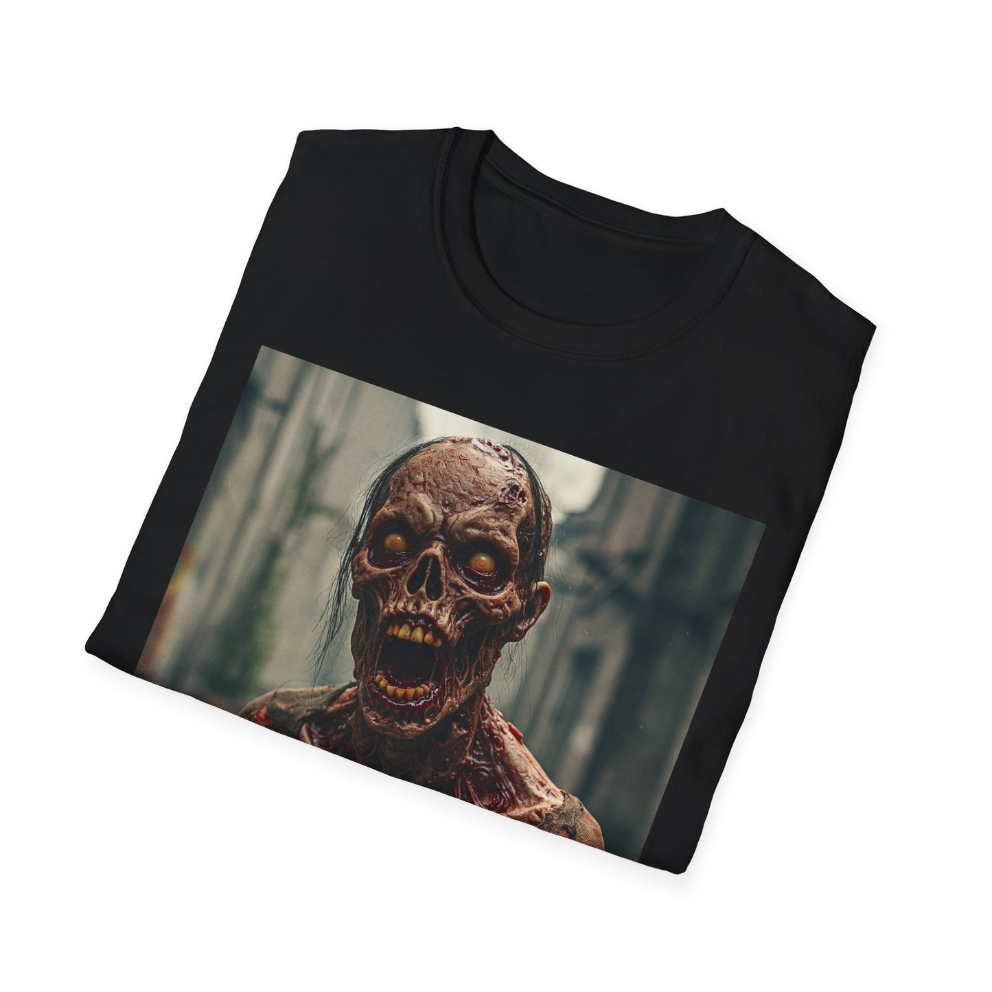 Apocalyptic Portrait Tee, bold, decaying zombie graphic