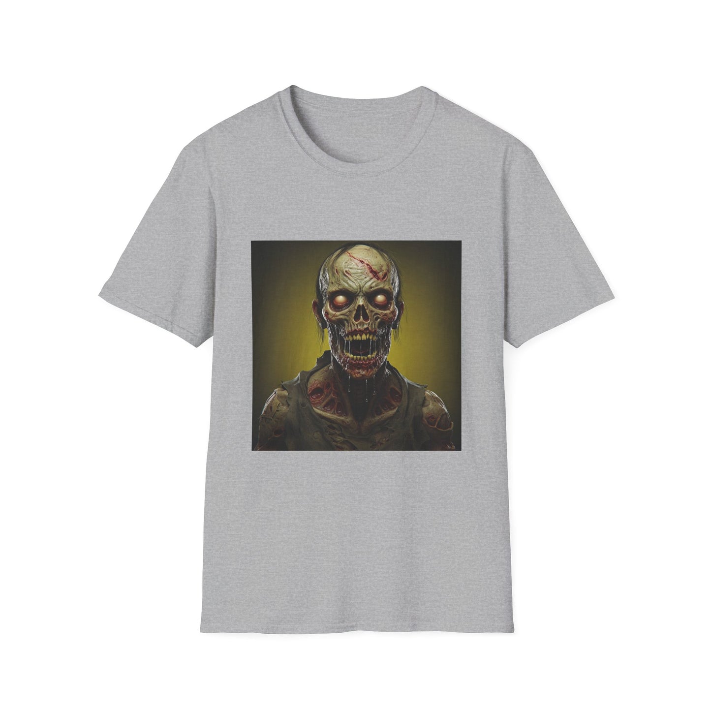 Apocalyptic Portrait Tee, bold, decaying zombie graphic