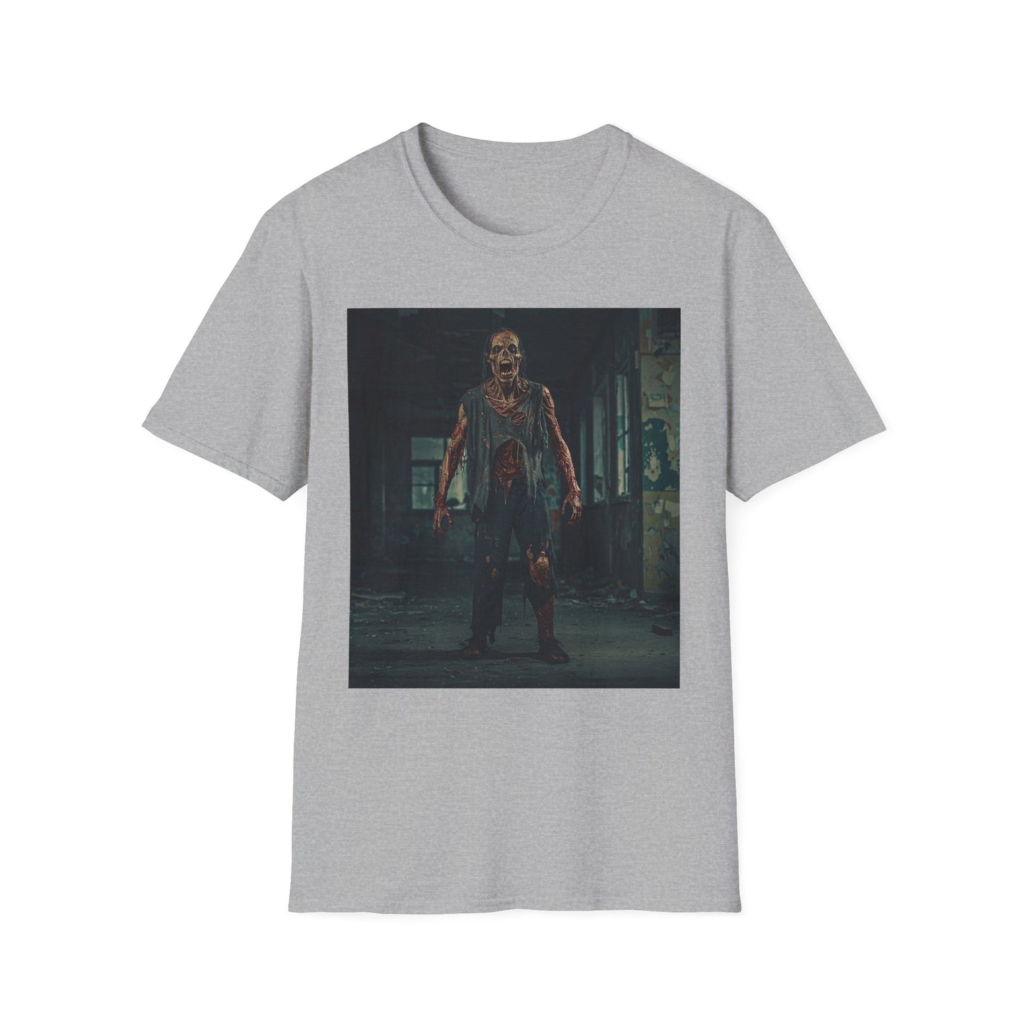 Apocalyptic Portrait Tee, bold, decaying zombie graphic