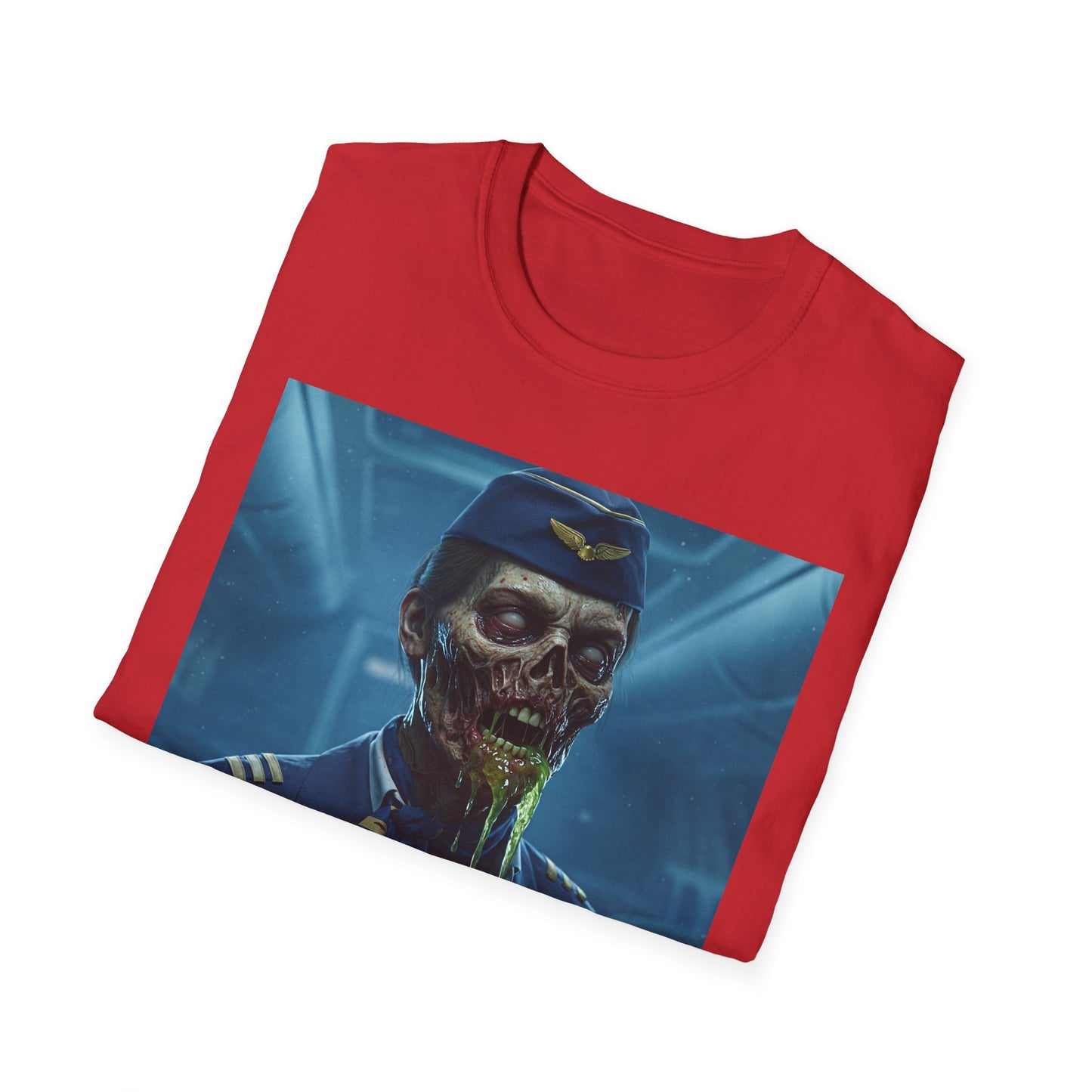 Zombie Pilot Apocalyptic Portrait Tee, bold, decaying zombie graphic