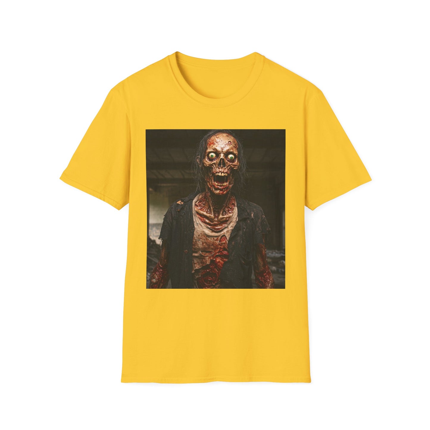 Apocalyptic Portrait Tee, bold, decaying zombie graphic