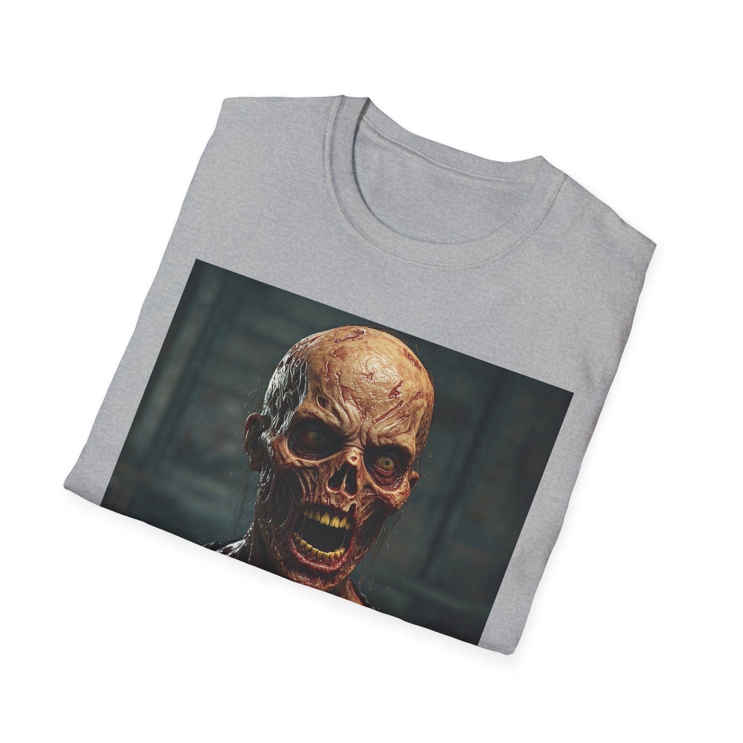 Apocalyptic Portrait Tee, bold, decaying zombie graphic