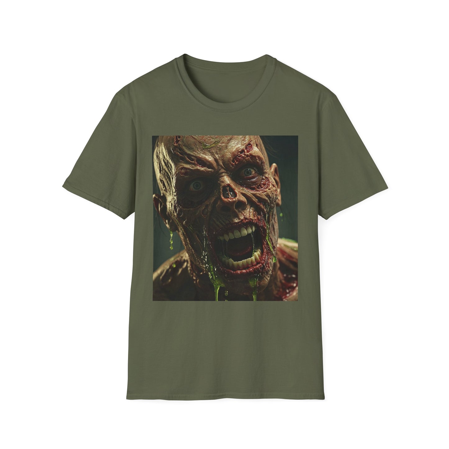 Apocalyptic Portrait Tee, bold, decaying zombie graphic