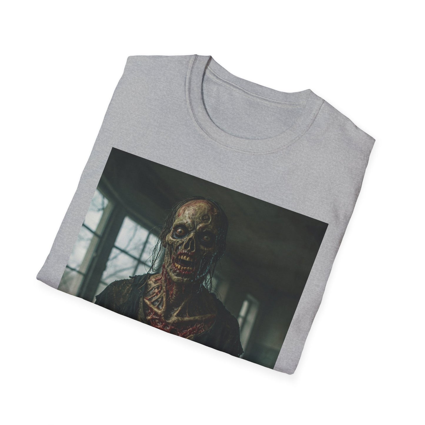 Apocalyptic Portrait Tee, bold, decaying zombie graphic