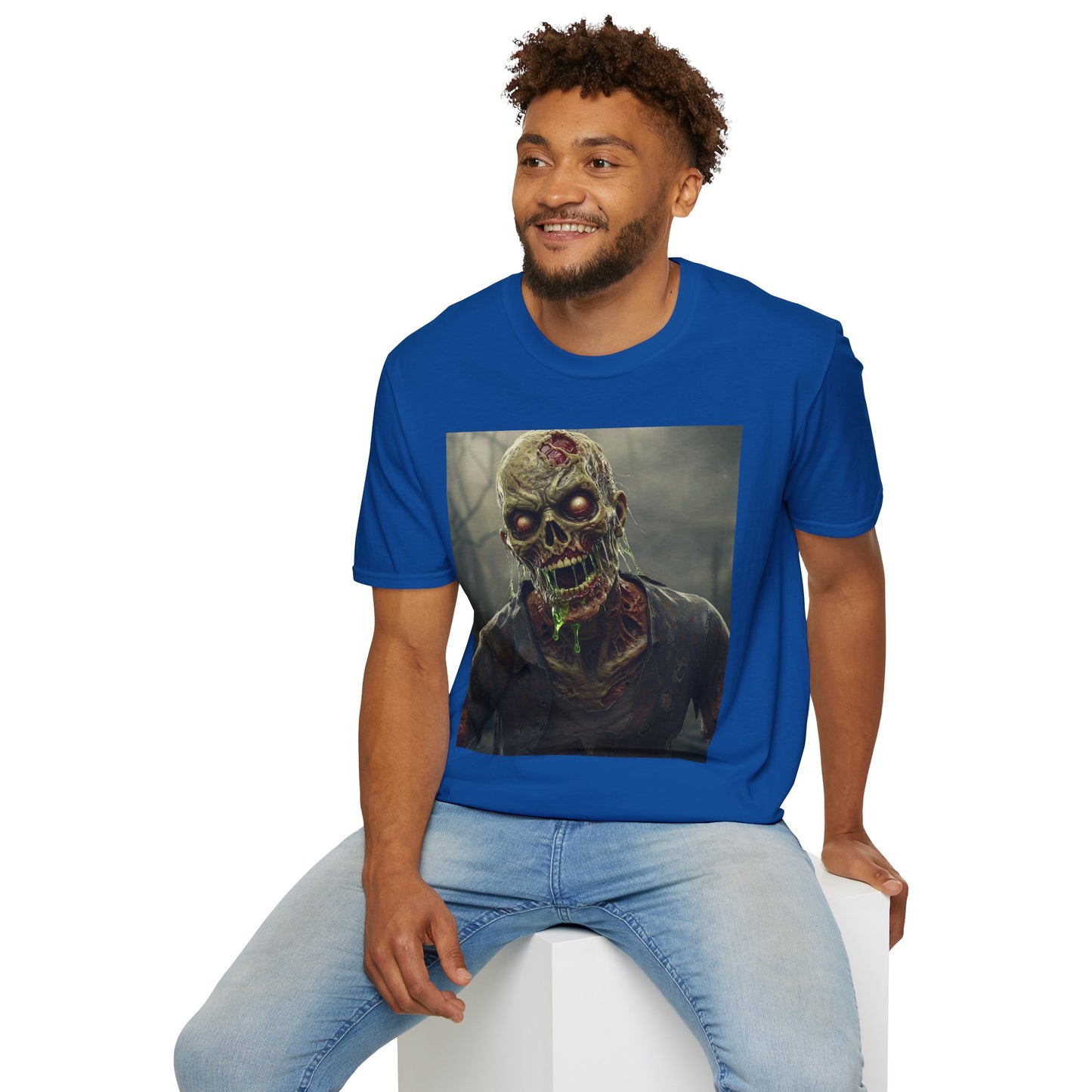 Unisex Softstyle Zombie Graphic T-Shirt - Perfect for Halloween and Horror Fans