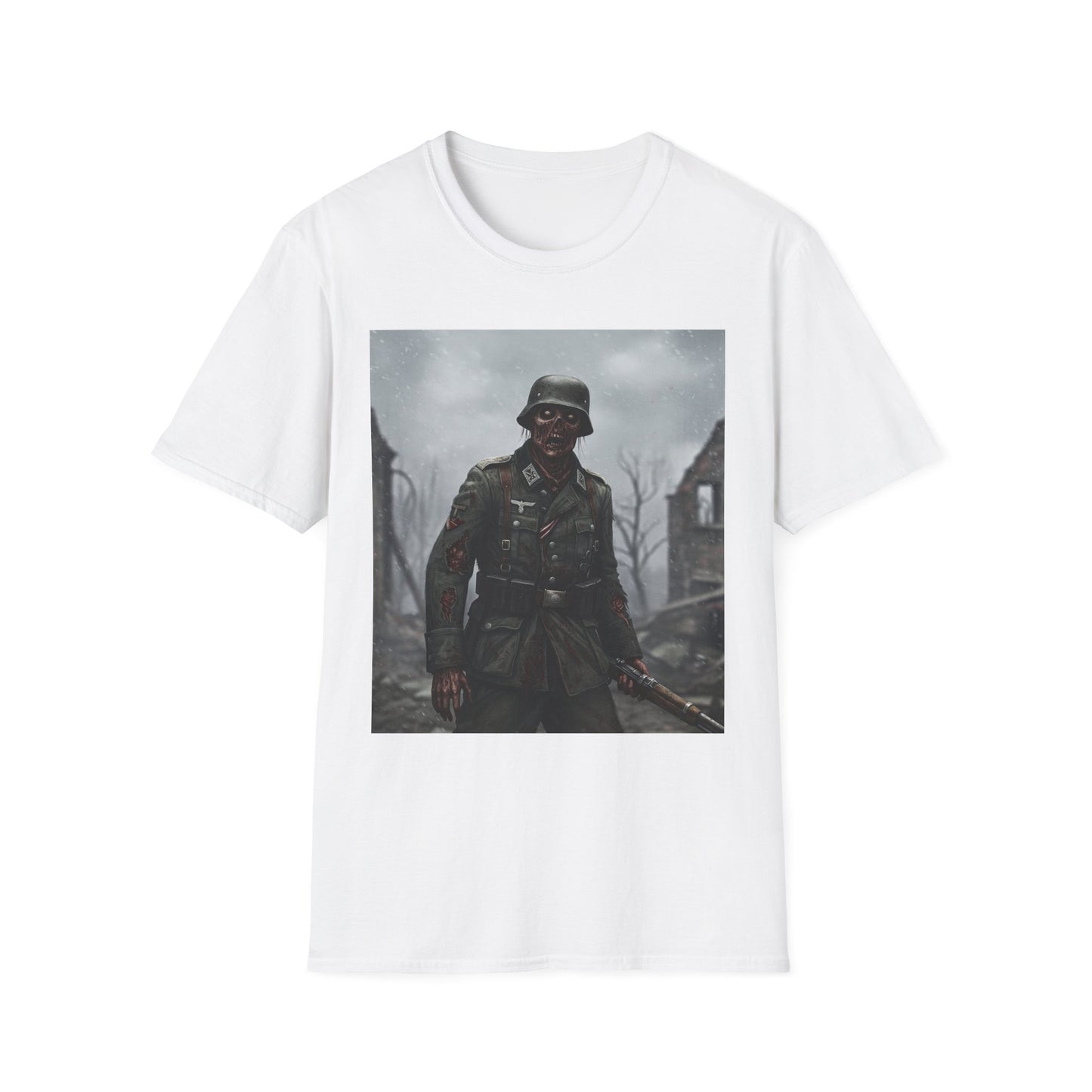 Unisex Softstyle Graphic T-Shirt - Zombie Soldier Design