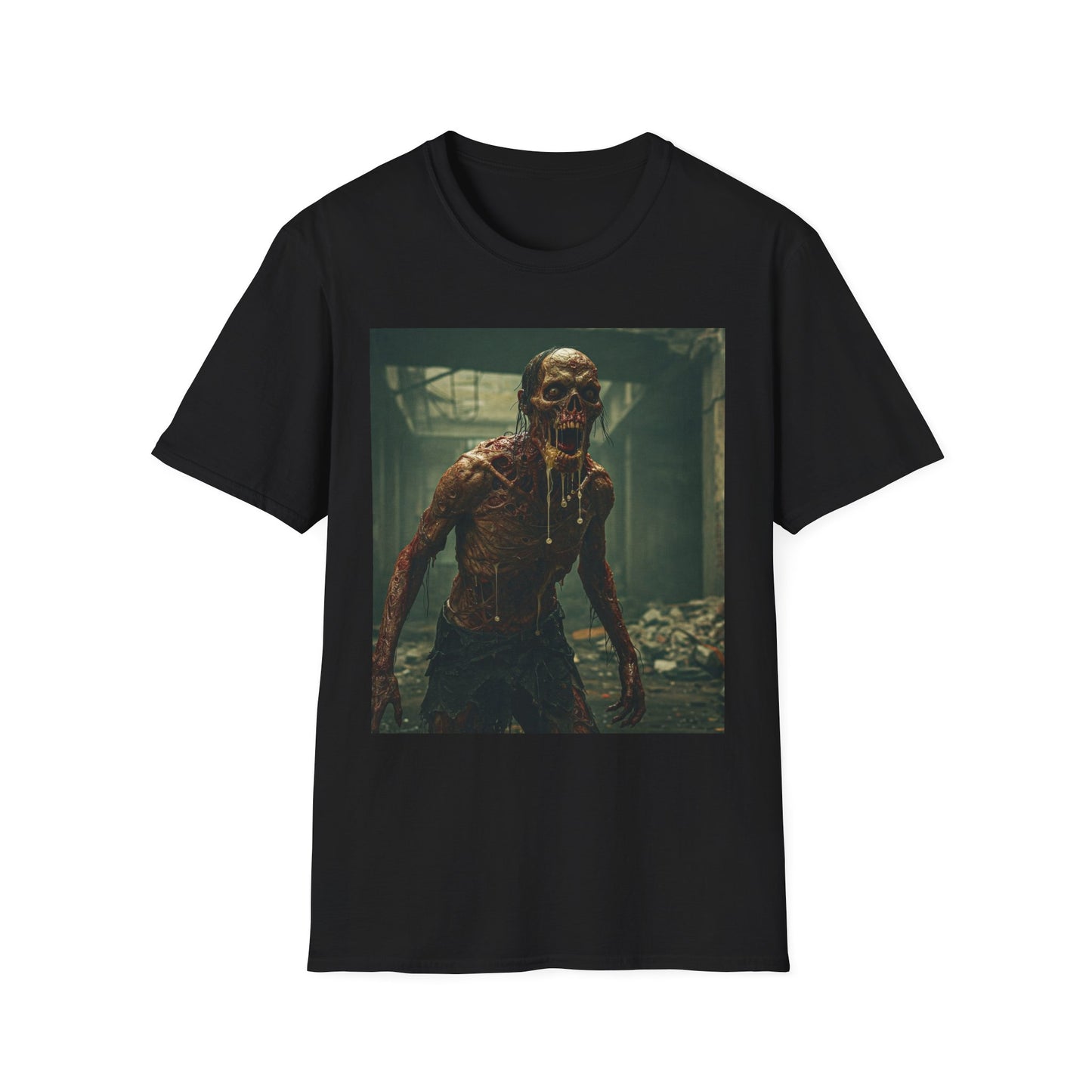 Horror Graphic Unisex T-Shirt - Spooky Zombie Design - Perfect for Halloween and Horror Fans