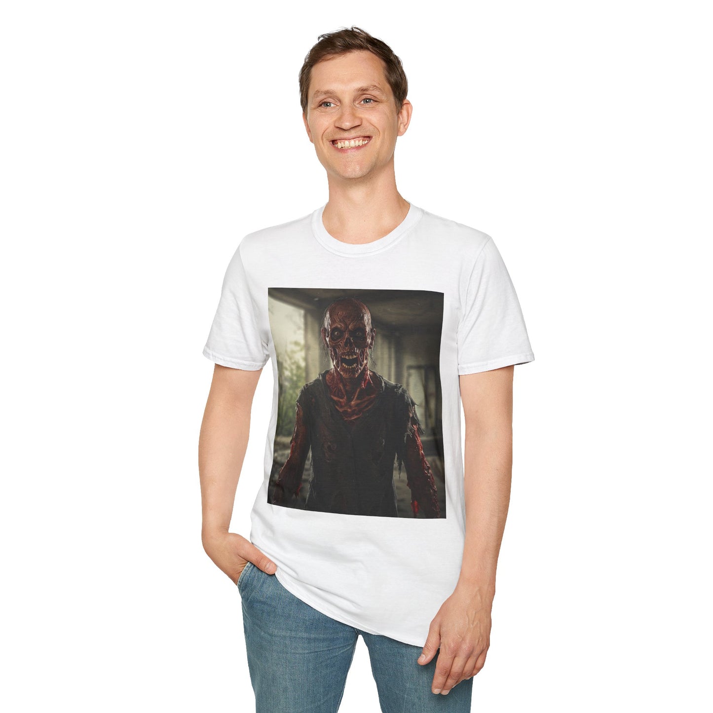 Apocalyptic Portrait Tee, bold, decaying zombie graphic