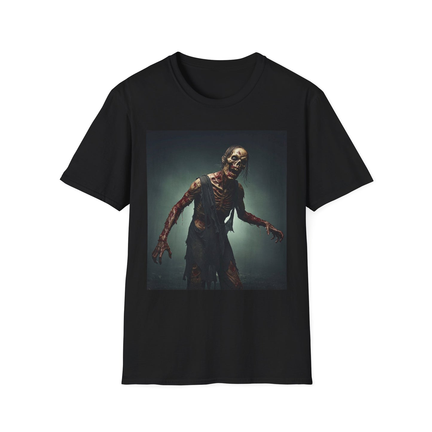 Apocalyptic Portrait Tee, bold, decaying zombie graphic