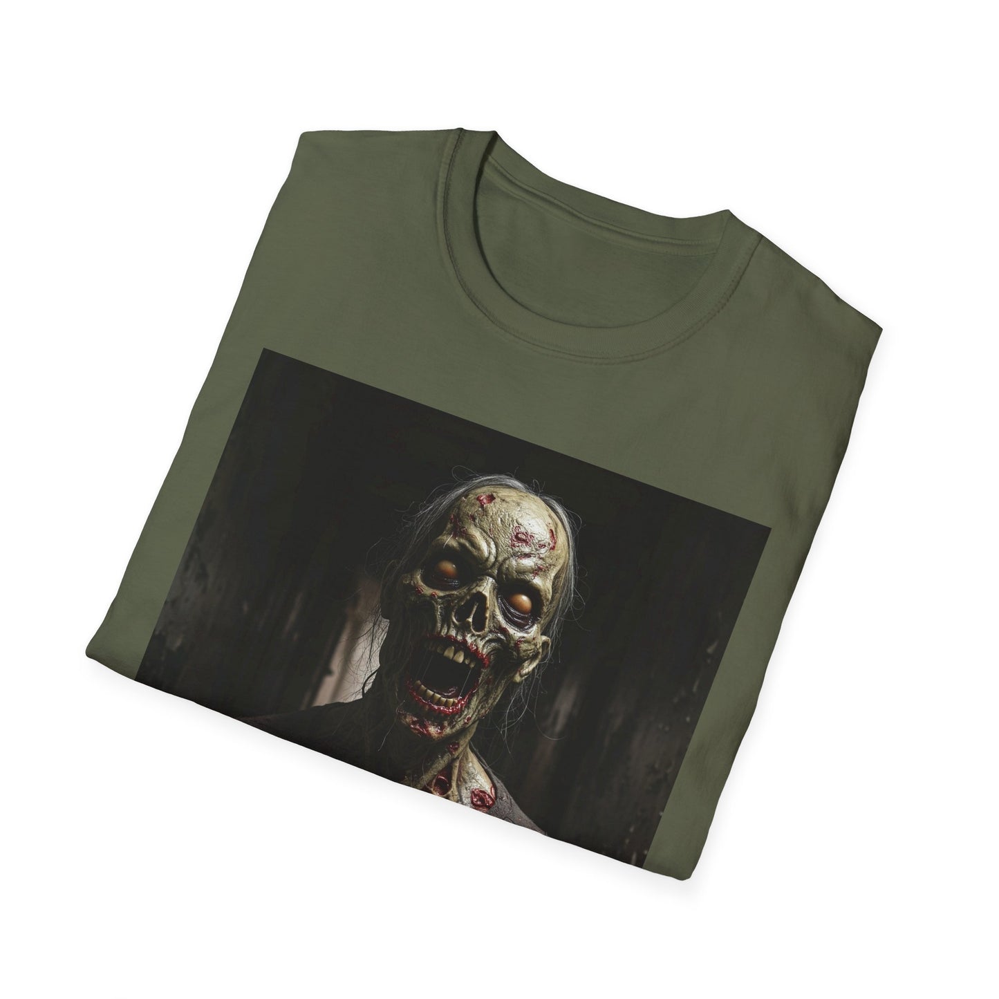 Apocalyptic Portrait Tee, bold, decaying zombie graphic