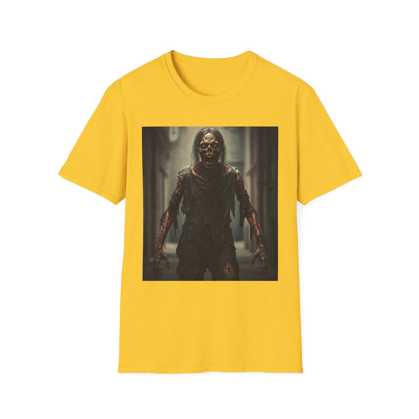 Apocalyptic Portrait Tee, bold, decaying zombie graphic