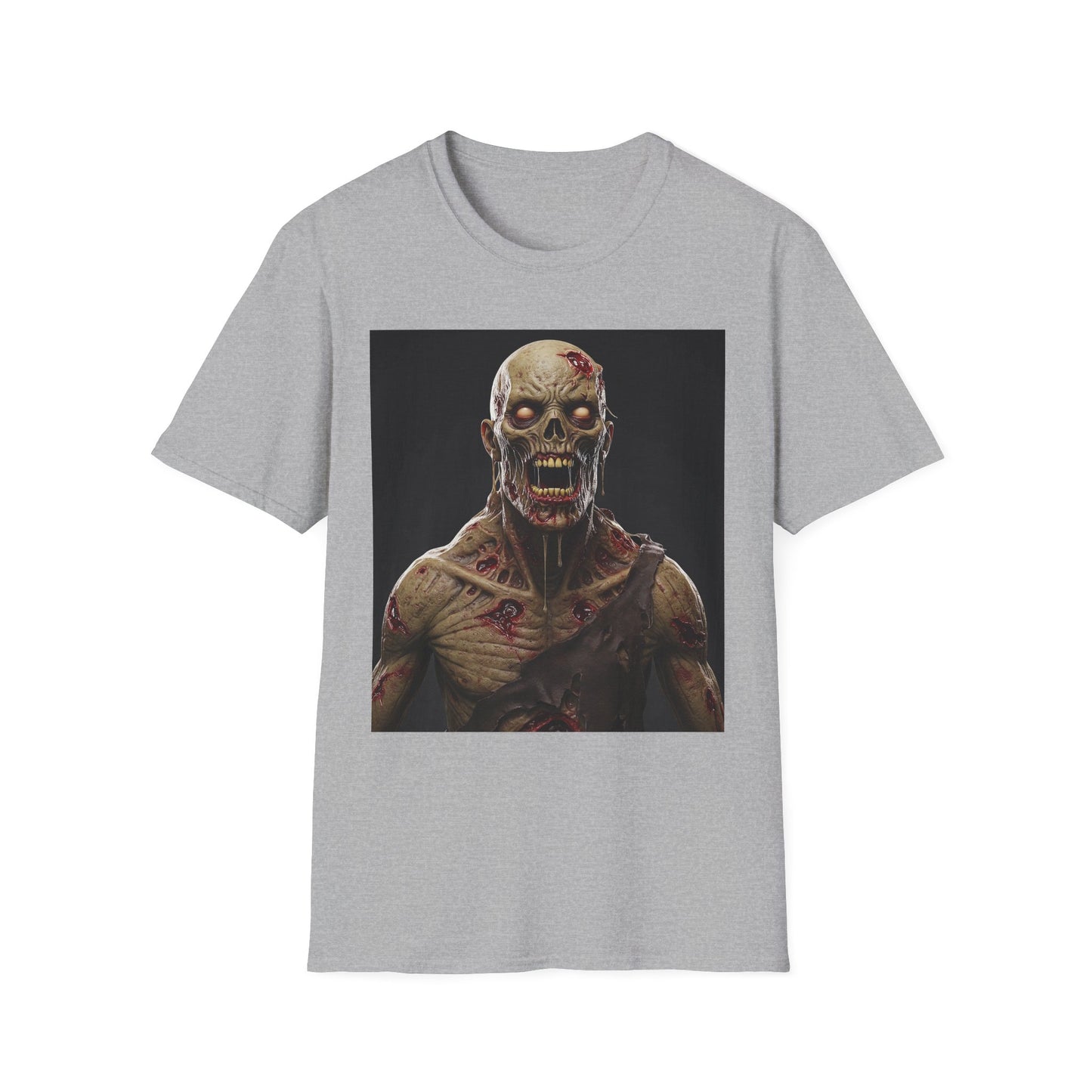 Apocalyptic Portrait Tee, bold, decaying zombie graphic