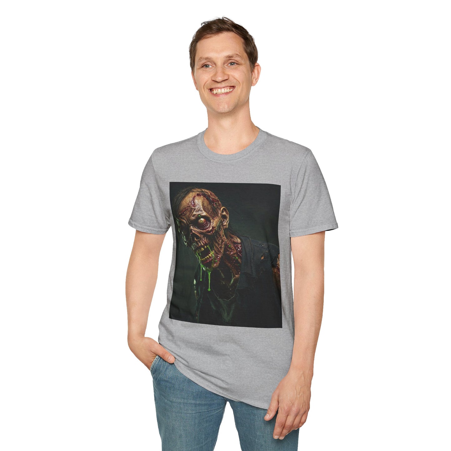 Graphic Zombie Unisex Softstyle T-Shirt - Perfect for Horror Fans and Halloween