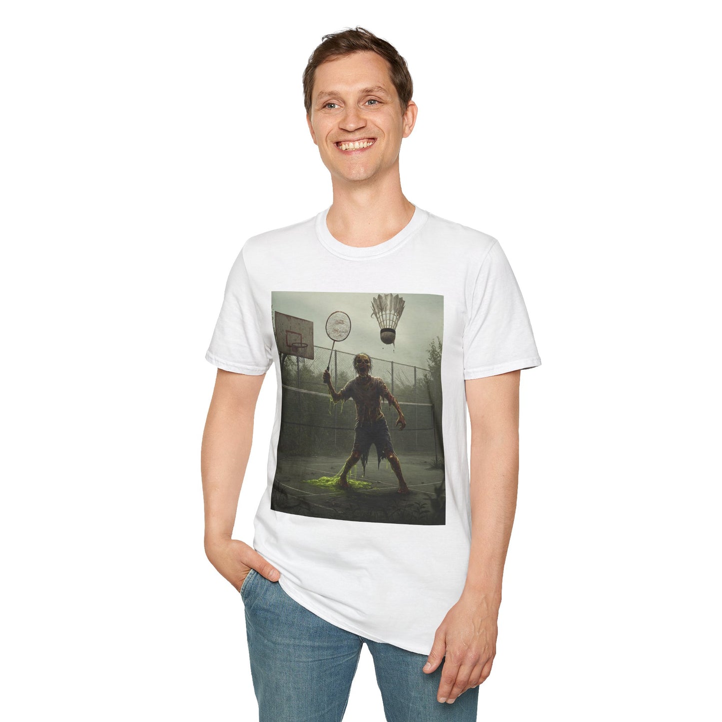 Zombie Badminton Enthusiast Unisex Softstyle T-Shirt