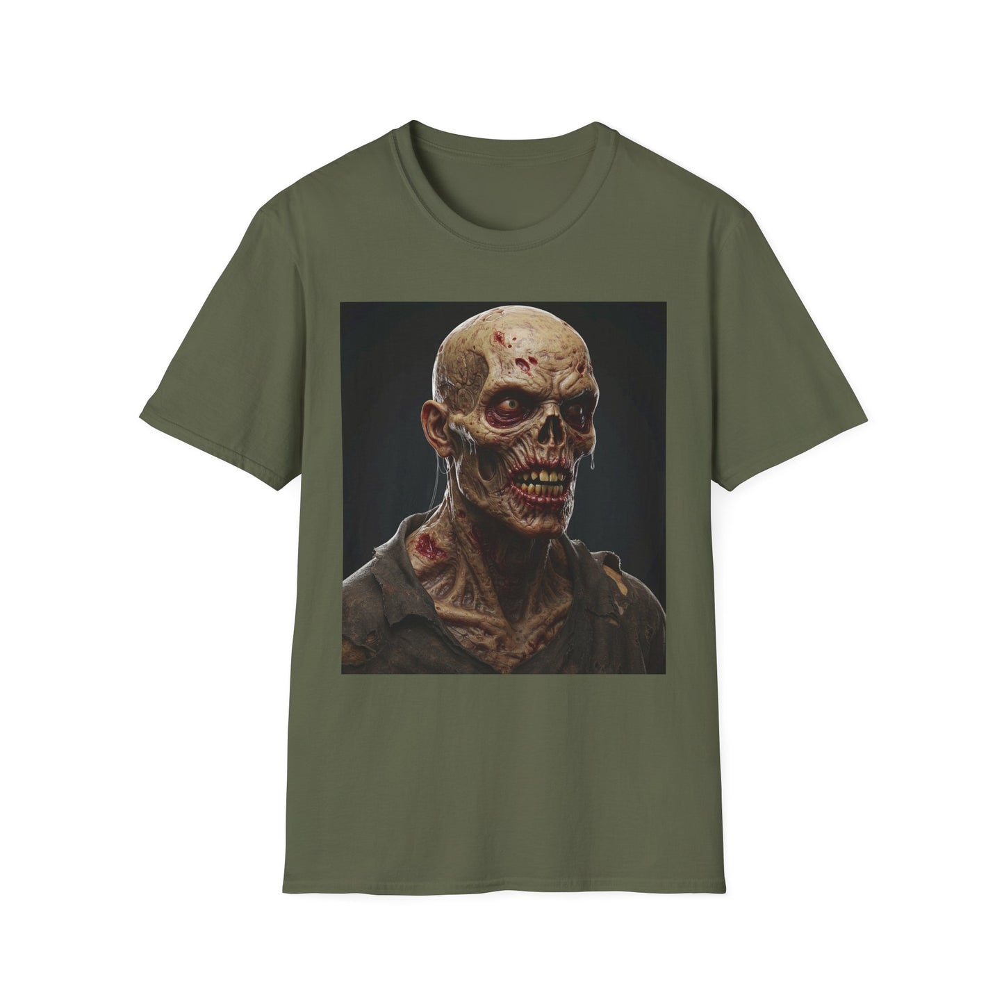 Apocalyptic Portrait Tee, bold, decaying zombie graphic