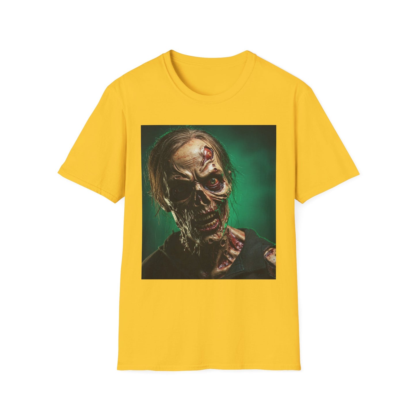 Apocalyptic Portrait Tee, bold, decaying zombie graphic