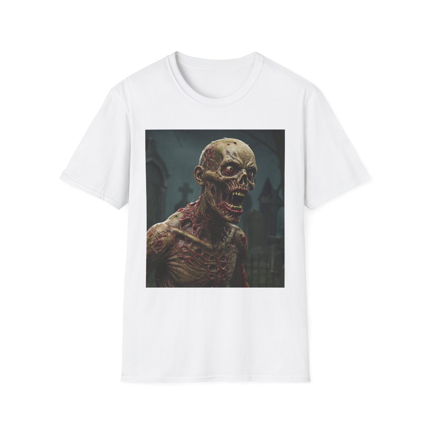 Creepy Zombie Graphic Unisex Softstyle T-Shirt