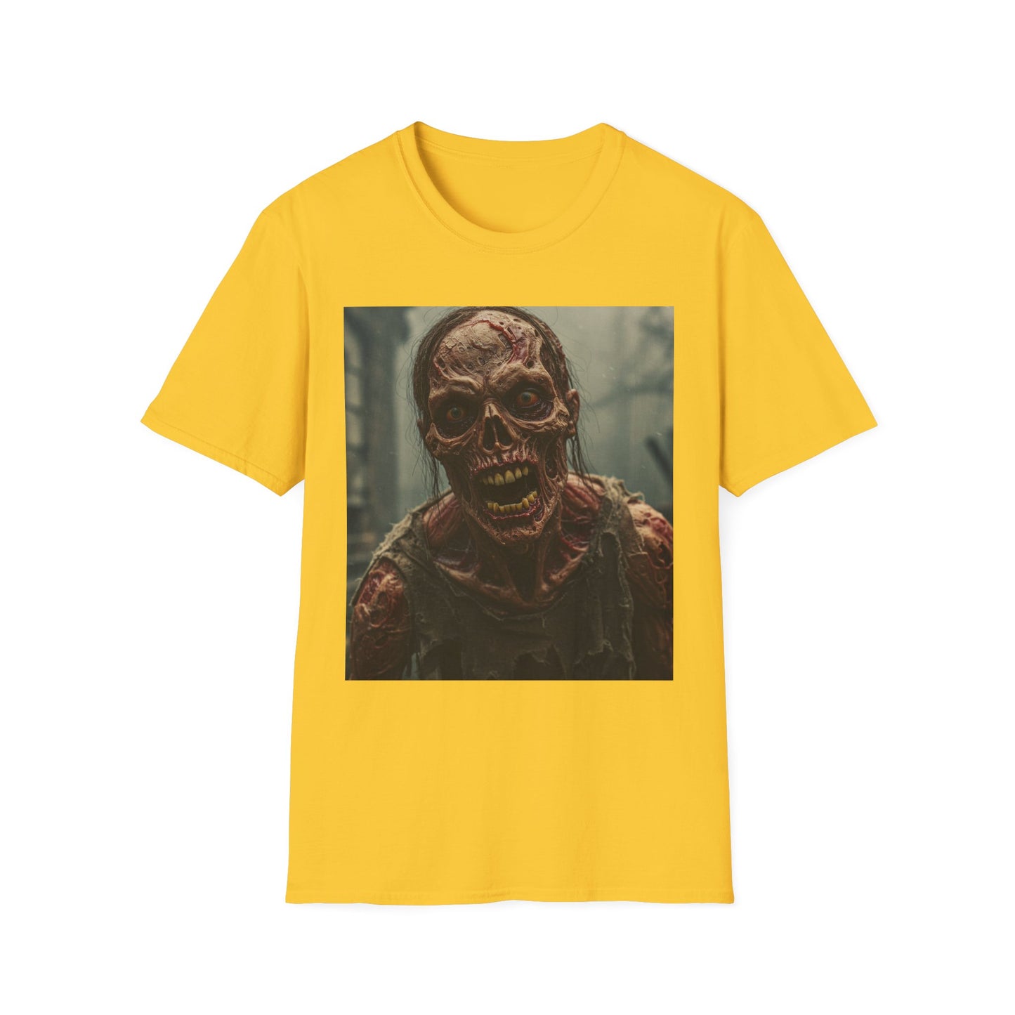 Apocalyptic Portrait Tee, bold, decaying zombie graphic