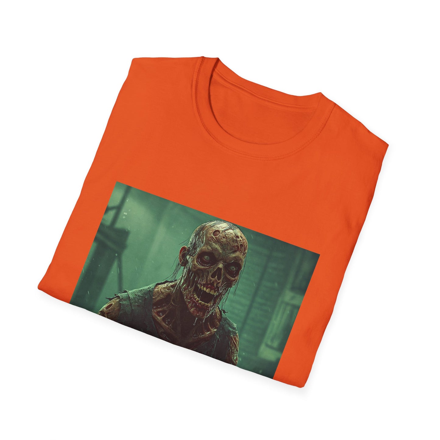 Apocalyptic Portrait Tee, bold, decaying zombie graphic