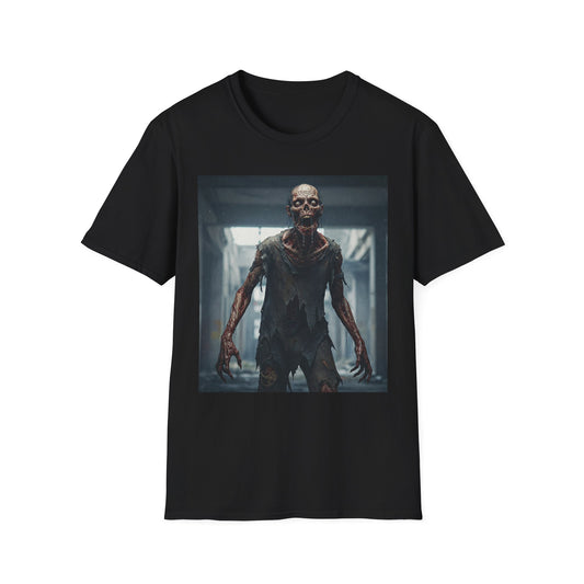 Apocalyptic Portrait Tee, bold, decaying zombie graphic