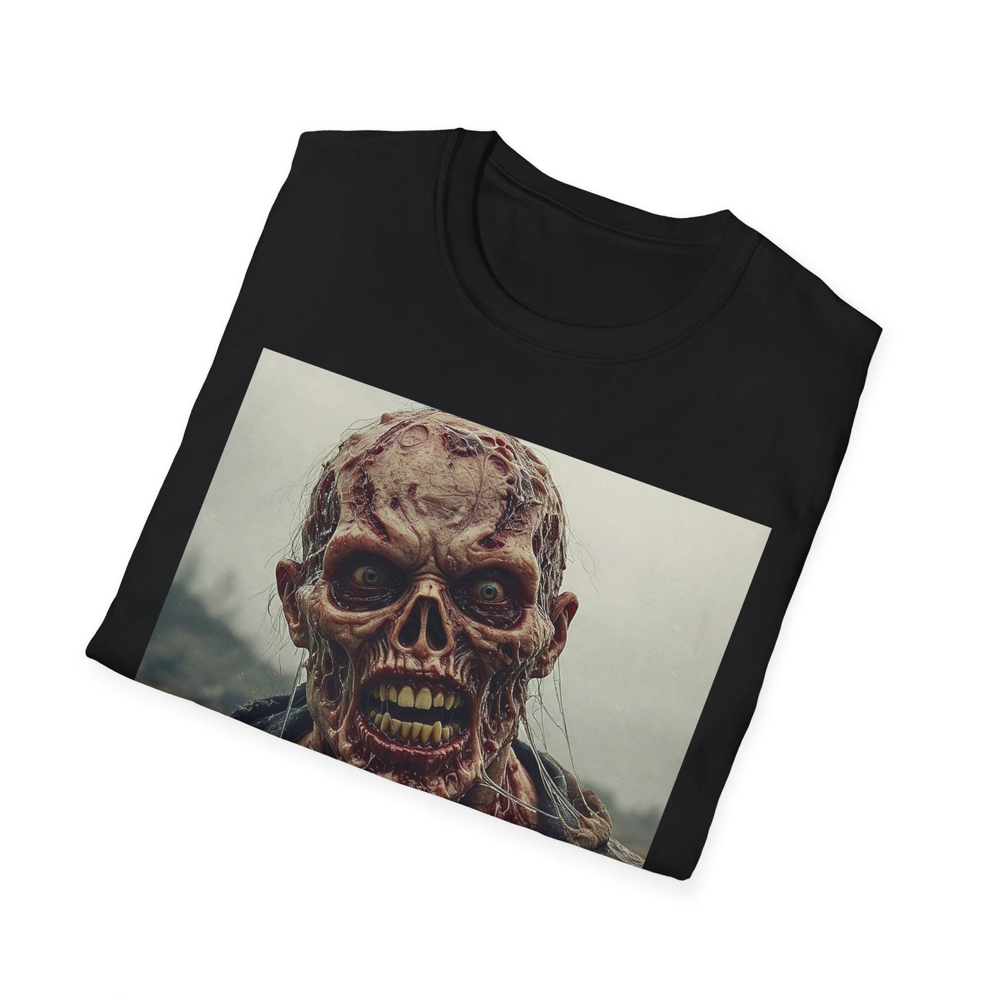 Apocalyptic Portrait Tee, bold, decaying zombie graphic