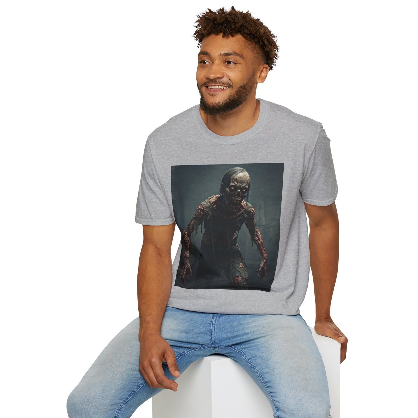 Apocalyptic Portrait Tee, bold, decaying zombie graphic