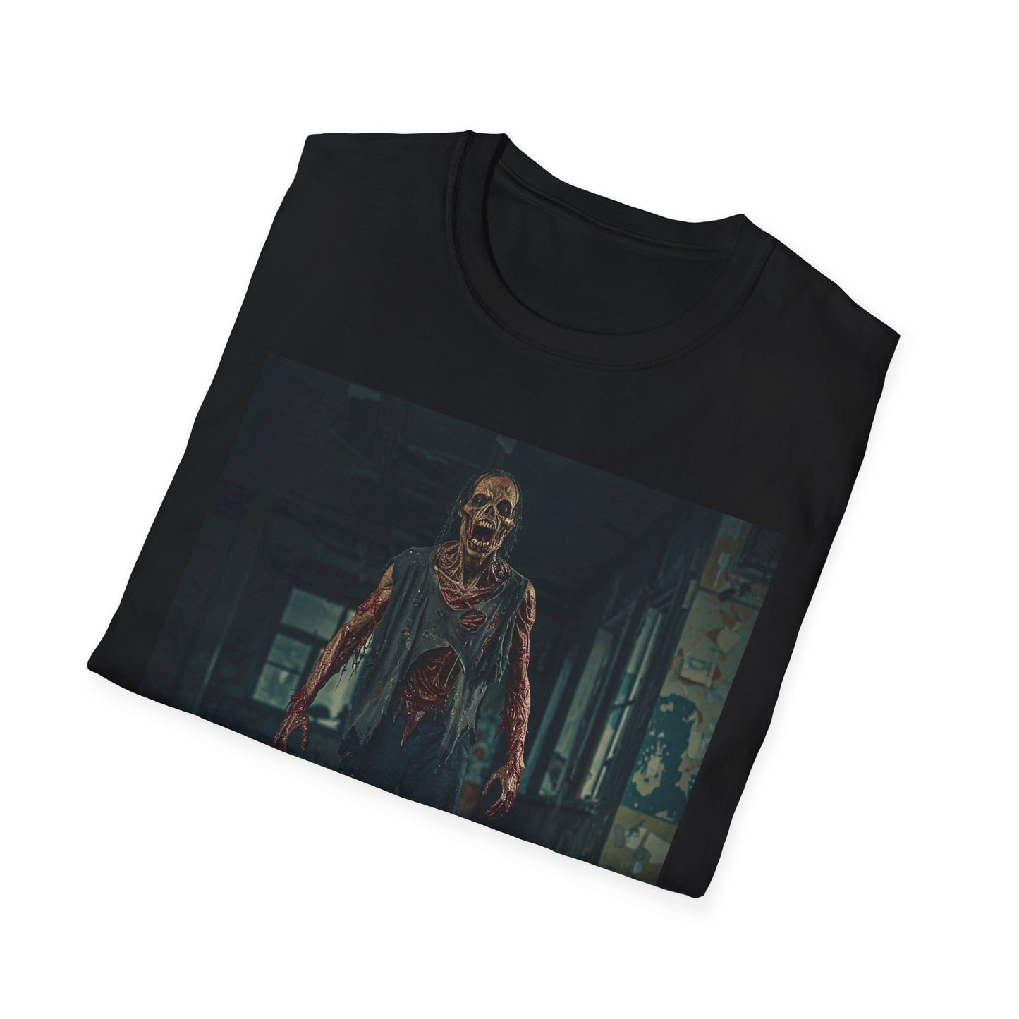 Apocalyptic Portrait Tee, bold, decaying zombie graphic