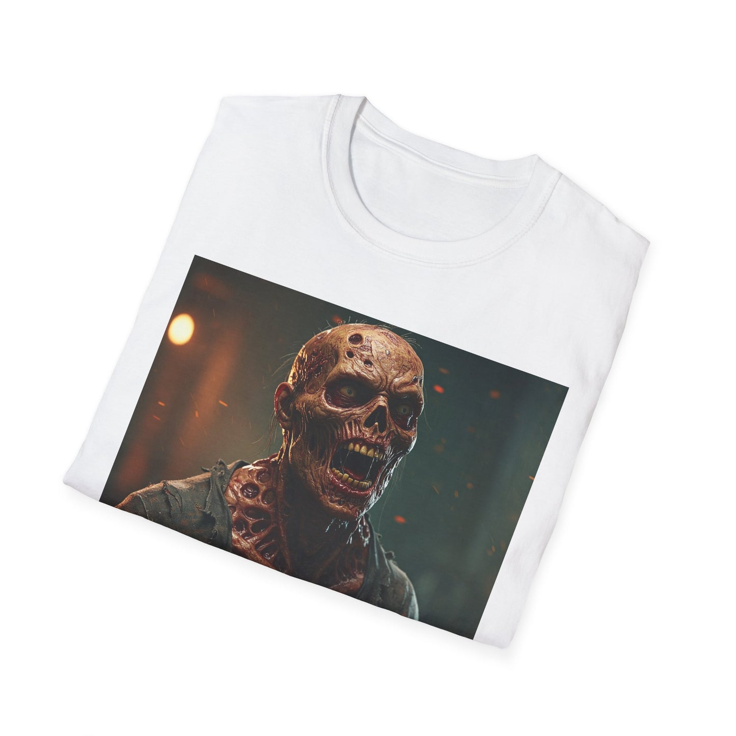 Creepy Skull Apocalyptic Portrait Tee, bold, decaying zombie graphic