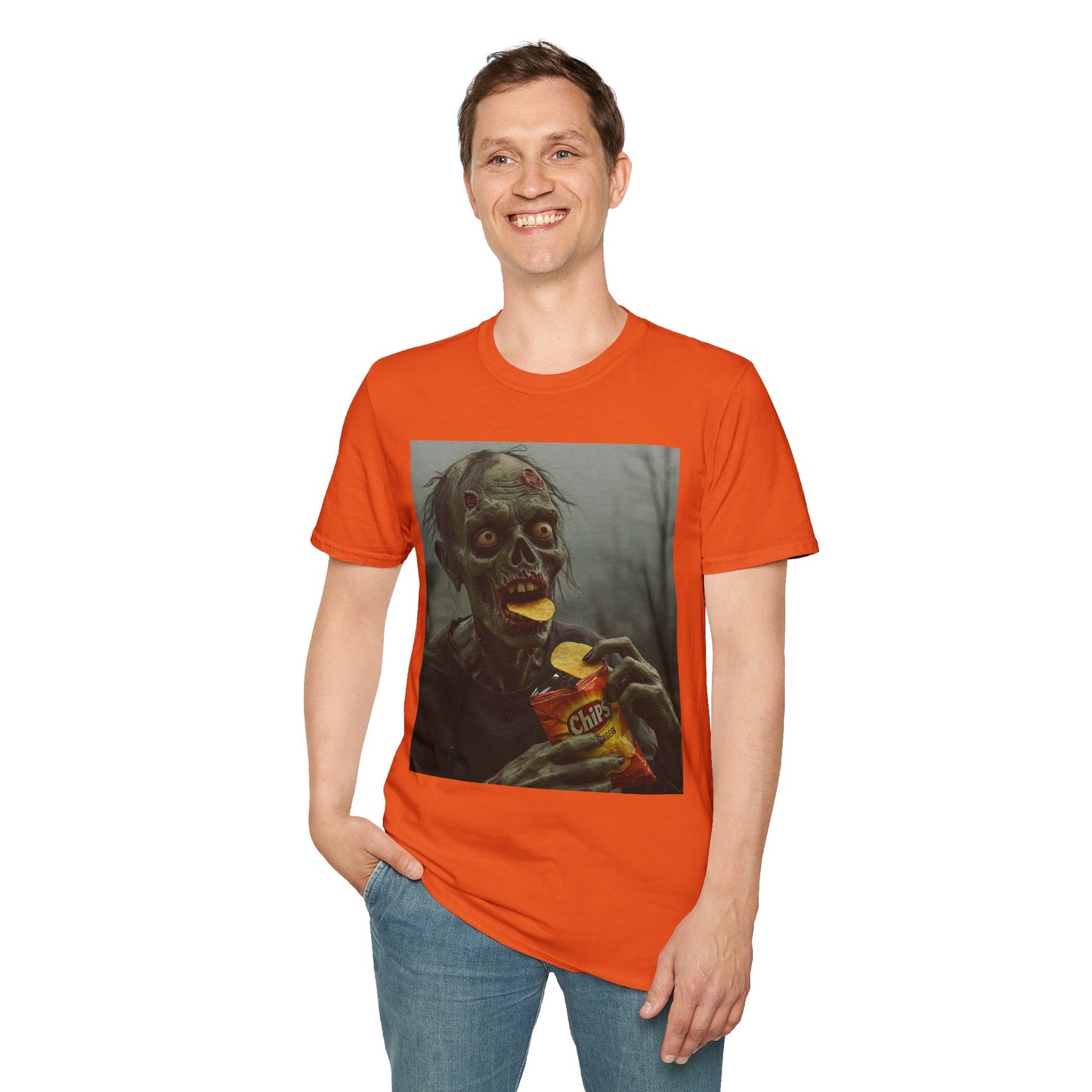 Zombie Snack Unisex Softstyle T-Shirt - Perfect for Horror Fans & Halloween