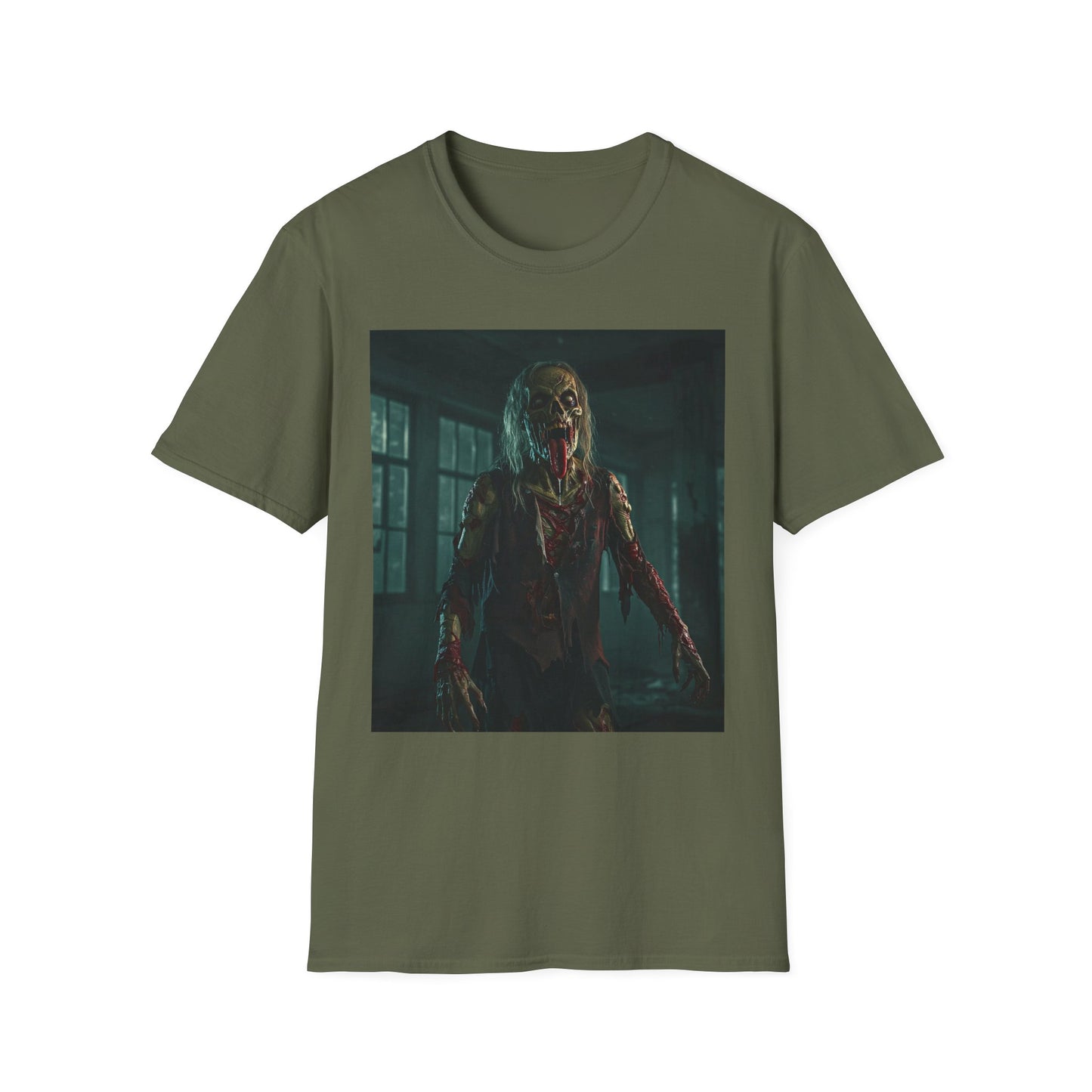 Apocalyptic Portrait Tee, bold, decaying zombie graphic