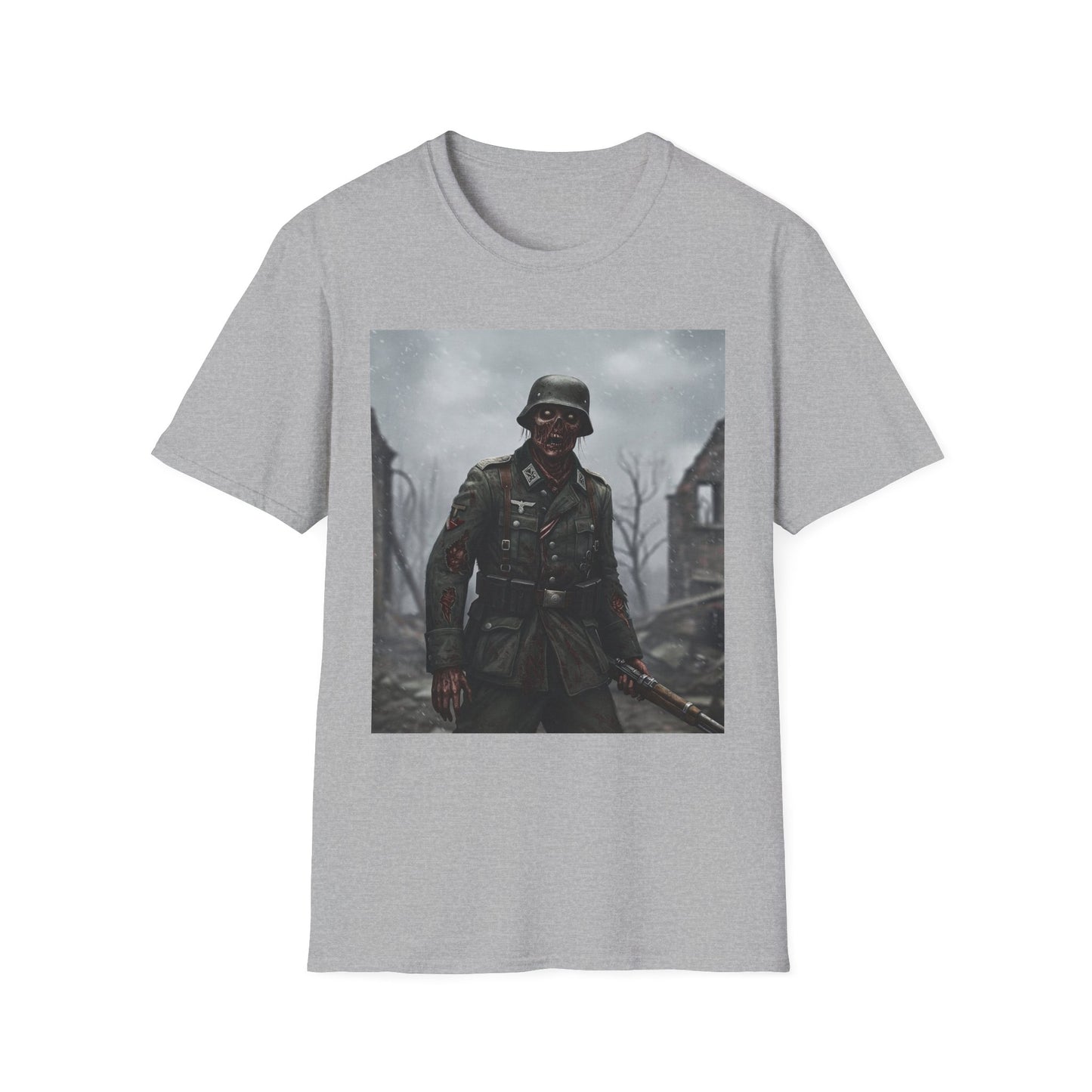 Unisex Softstyle Graphic T-Shirt - Zombie Soldier Design