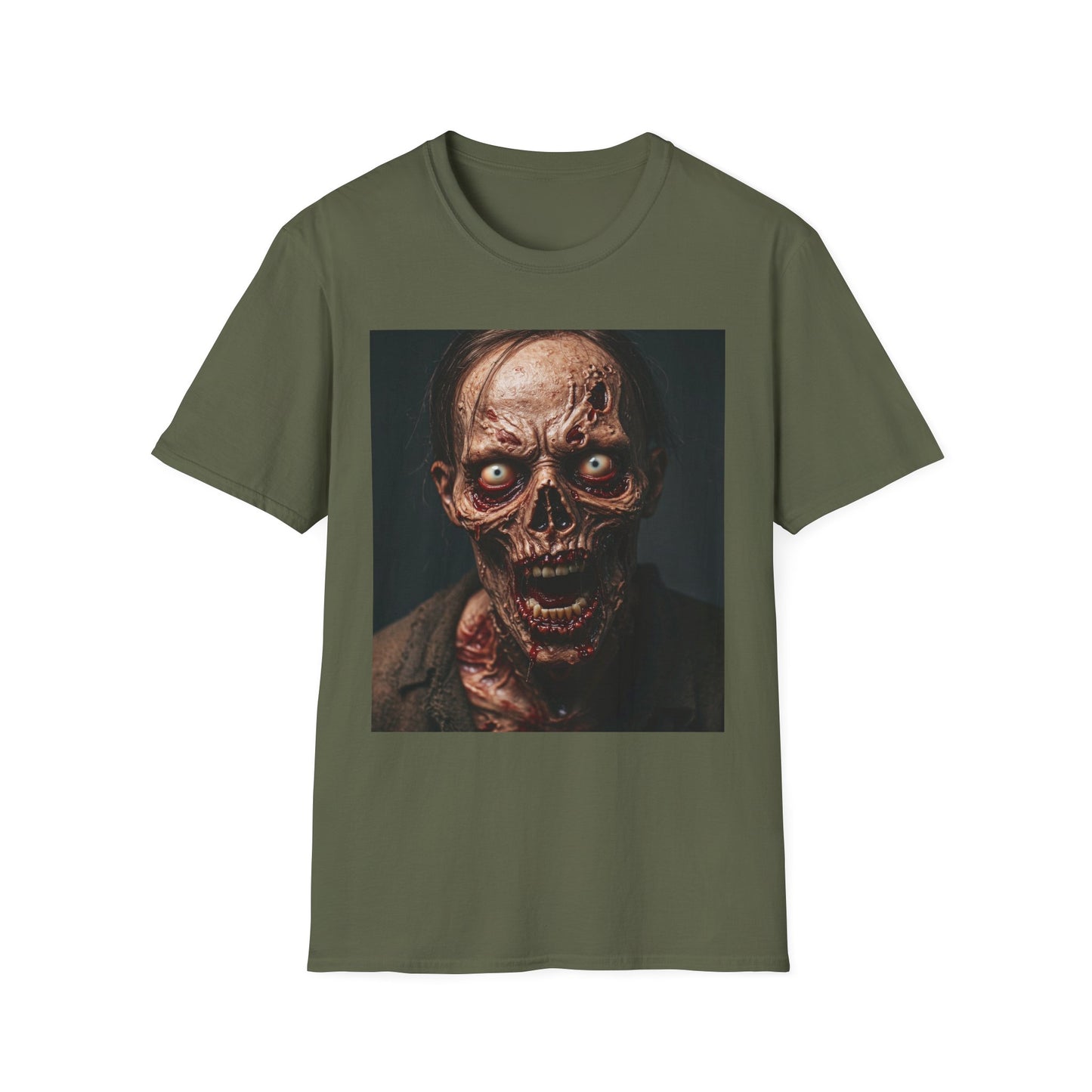 Apocalyptic Portrait Tee, bold, decaying zombie graphic