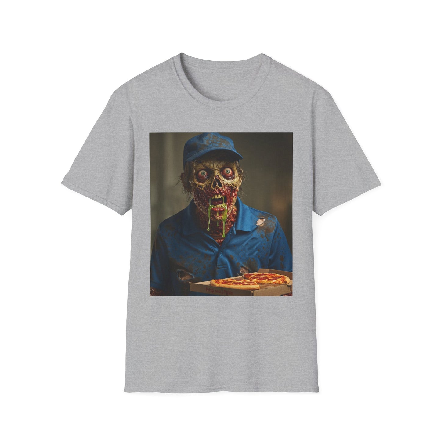 Horror Pizza Delivery Zombie T-Shirt - Unisex Softstyle Tee