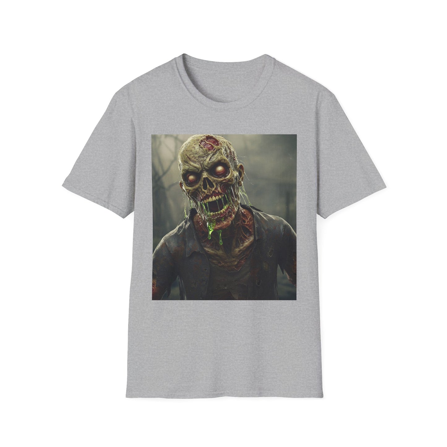 Unisex Softstyle Zombie Graphic T-Shirt - Perfect for Halloween and Horror Fans