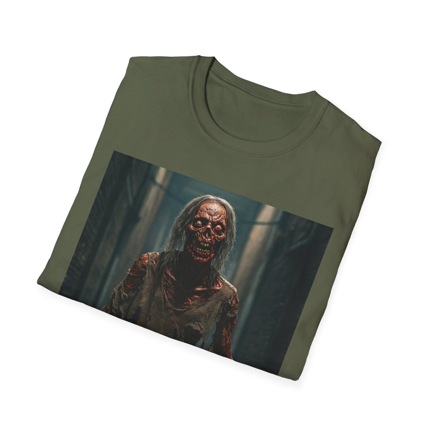 Apocalyptic Portrait Tee, bold, decaying zombie graphic