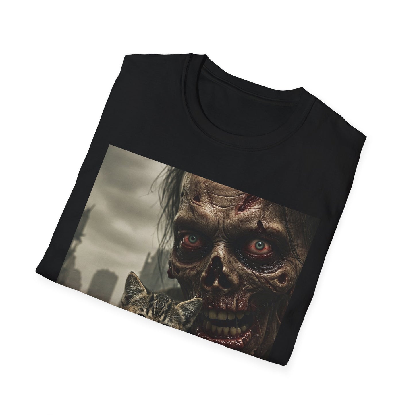 Apocalyptic Portrait Tee, bold, decaying zombie graphic