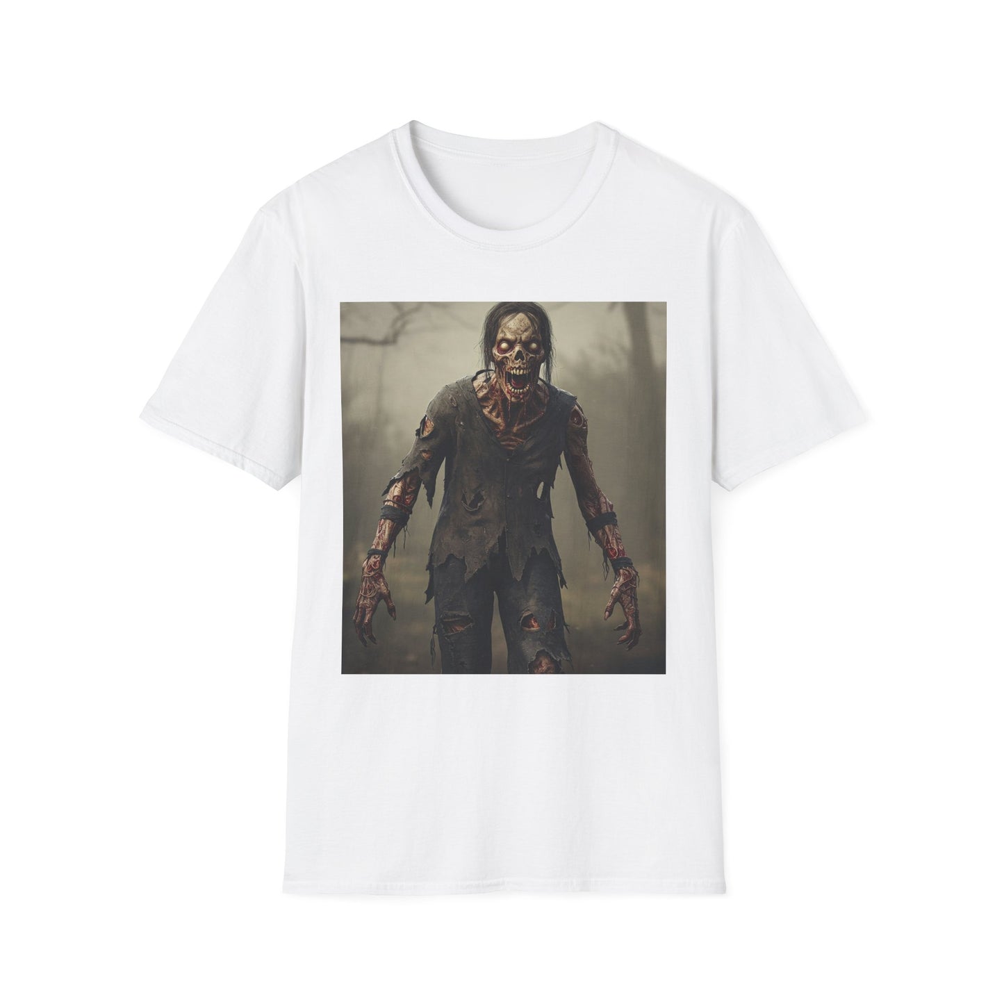 Apocalyptic Portrait Tee, bold, decaying zombie graphic