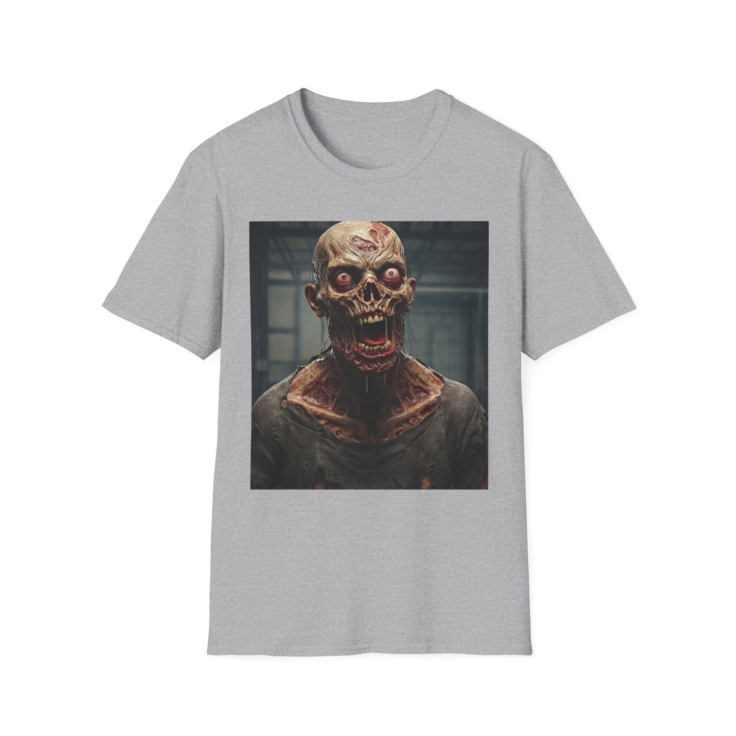 Apocalyptic Portrait Tee, bold, decaying zombie graphic