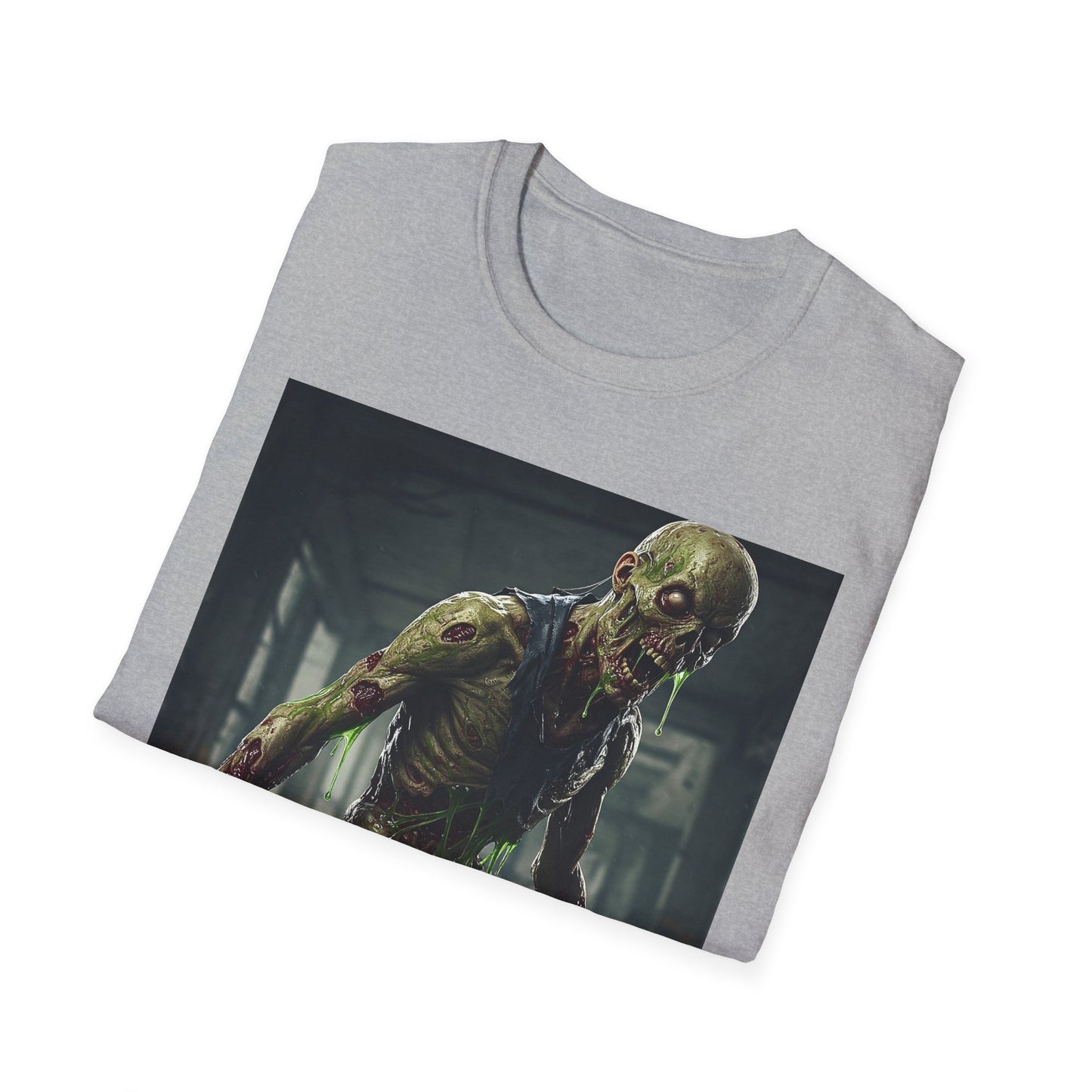 Zombie Graphic Unisex Softstyle T-Shirt - Perfect for Halloween and Horror Fans