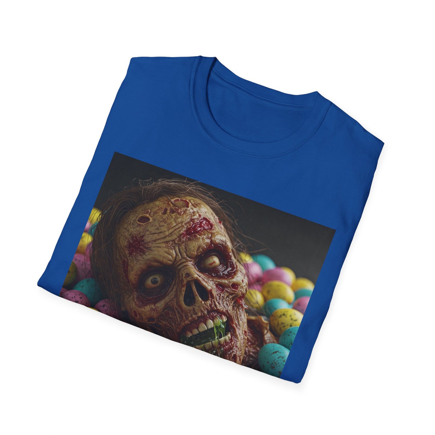 Eerie Easter Skull Apocalyptic Portrait Tee, bold, decaying zombie graphic