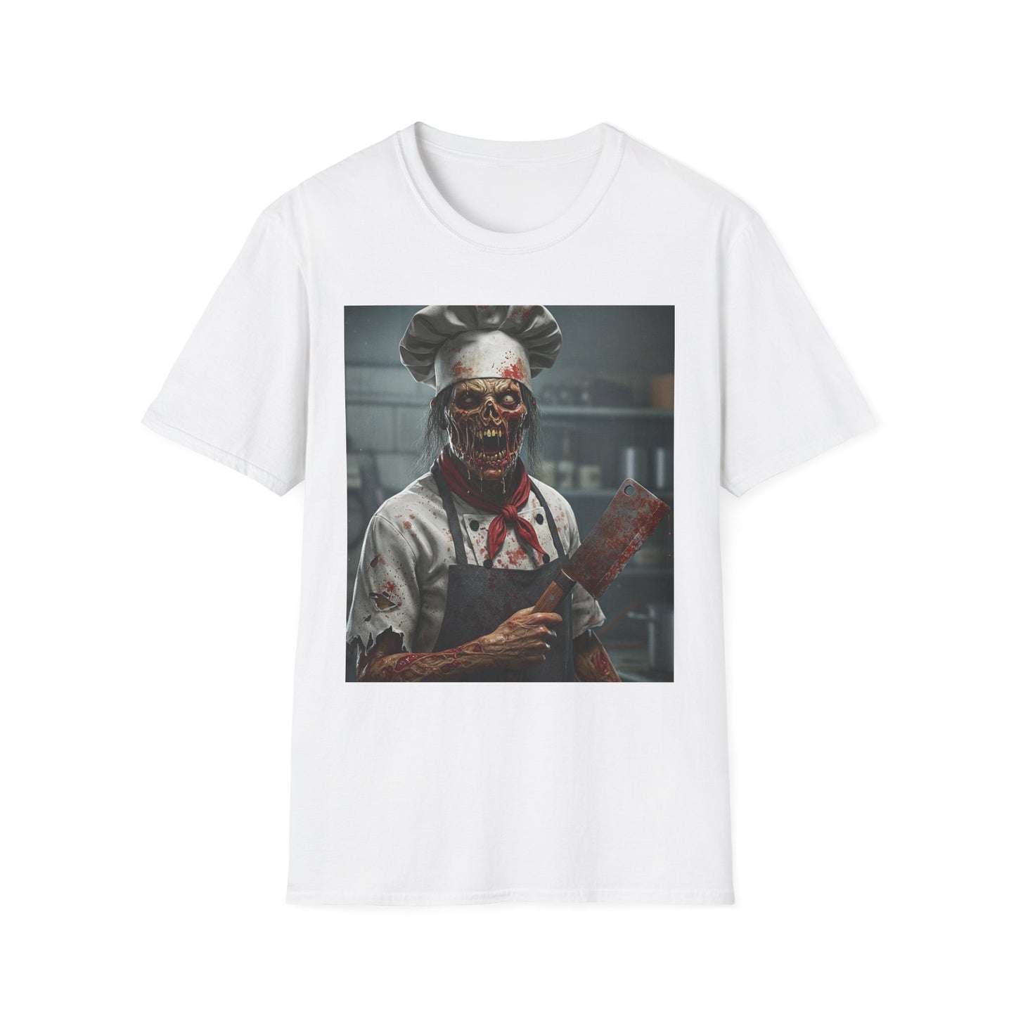 Spooky Chef Apocalyptic Portrait Tee, bold, decaying zombie graphic