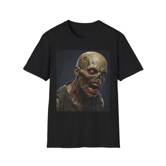 Apocalyptic Portrait Tee, bold, decaying zombie graphic