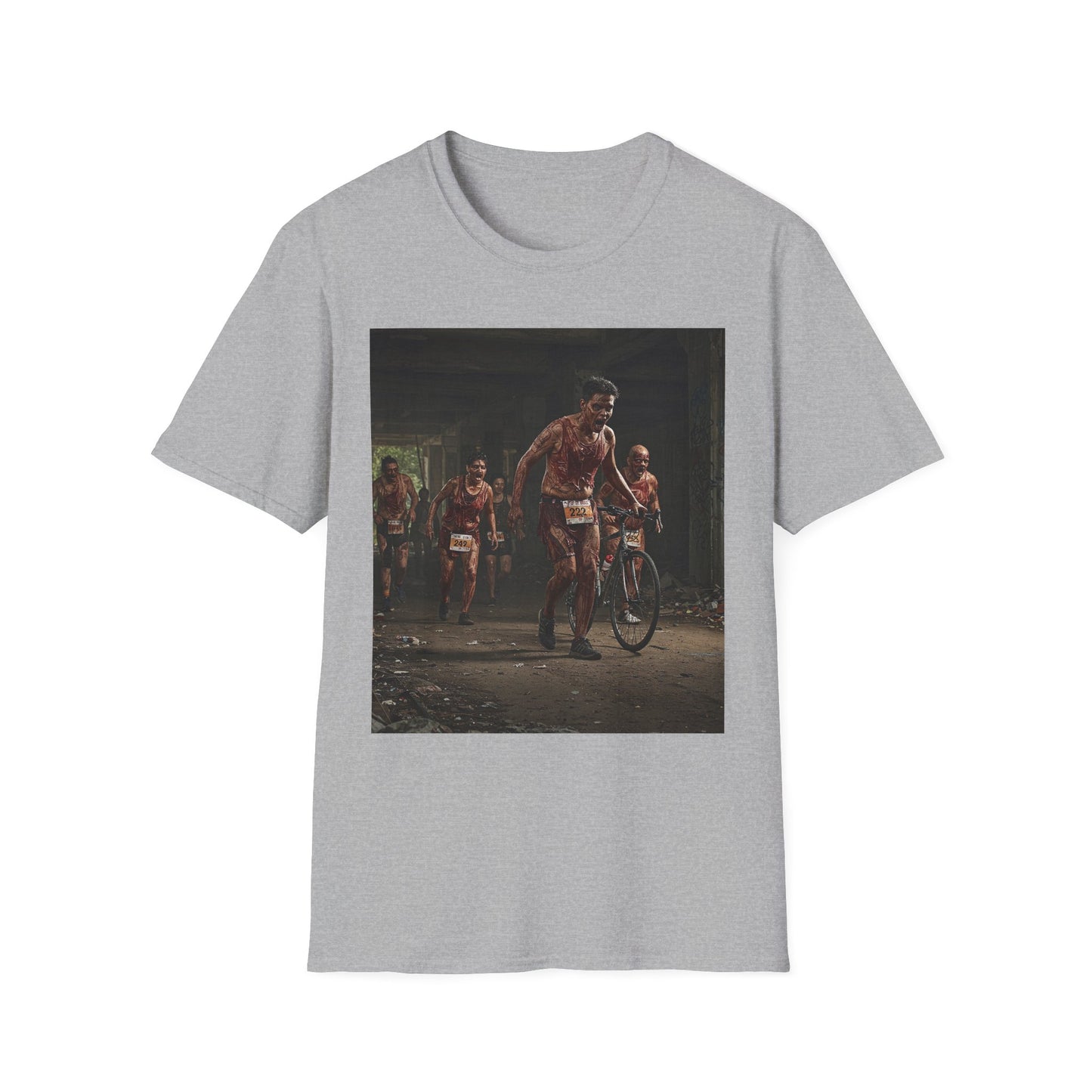 Zombie Run Unisex Softstyle T-Shirt - Perfect for Halloween and Fun Runs